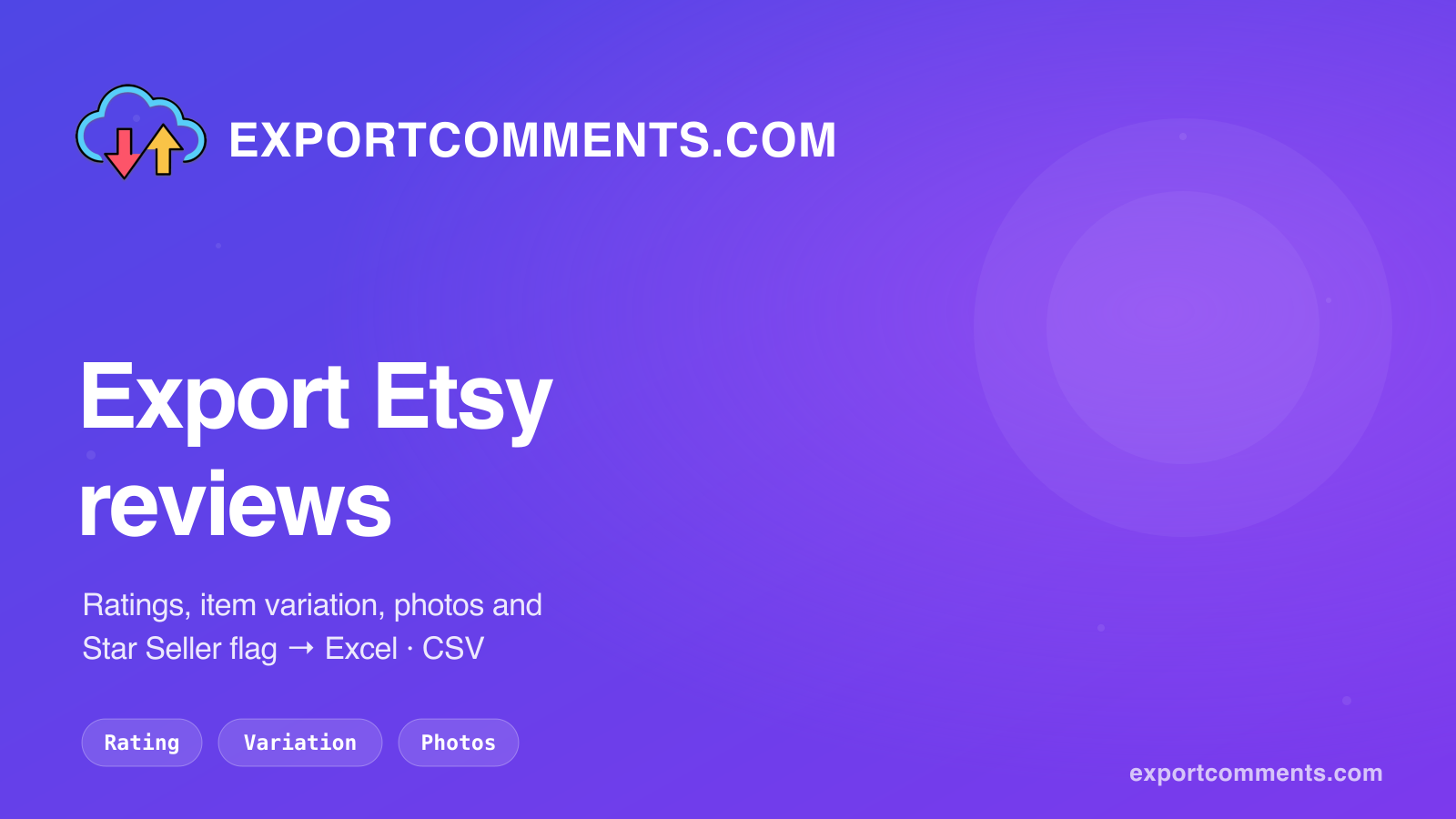 Export Etsy reviews to Excel with ExportComments