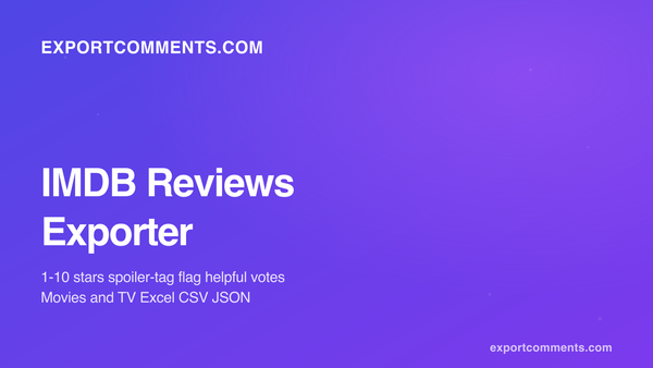 How to Export IMDB Reviews to Excel