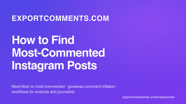 How to Find the Most-Commented Instagram Posts